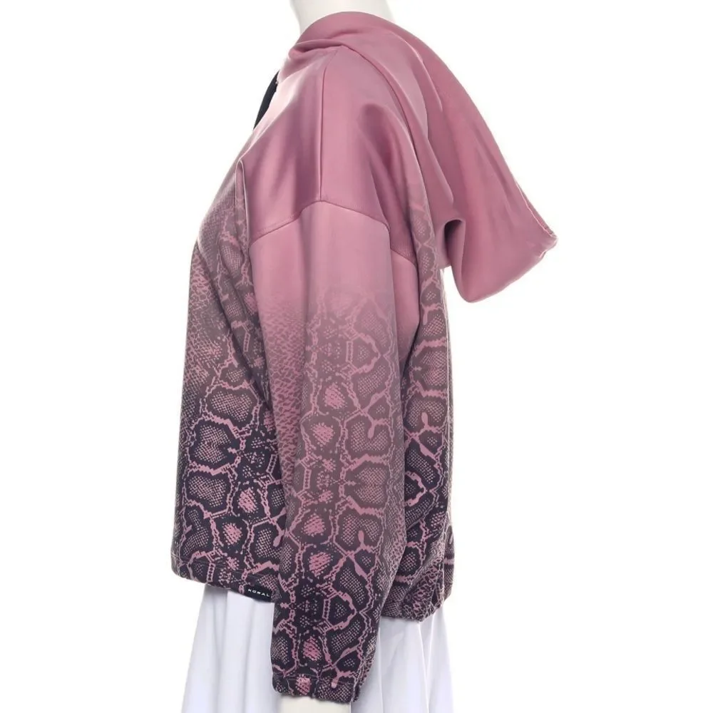 Koral Crewneck sweatshirt with hood, snake print, pale pink size Medium, Workout - Picture 2 of 4
